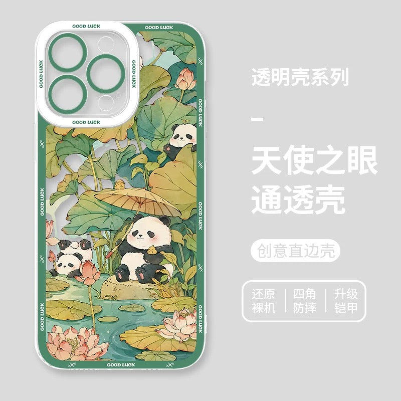 Cute Animal Panda | Season Times - iPhone Case PLUS SE2 XS XR X 11 12 13 14 15 16 16e 17 17e Pro Promax 12mini 13mini