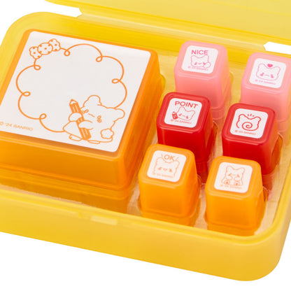 Sanrio Japan Hanamaruobake Stamp Set with Oil Ink - Kawaii Stationery