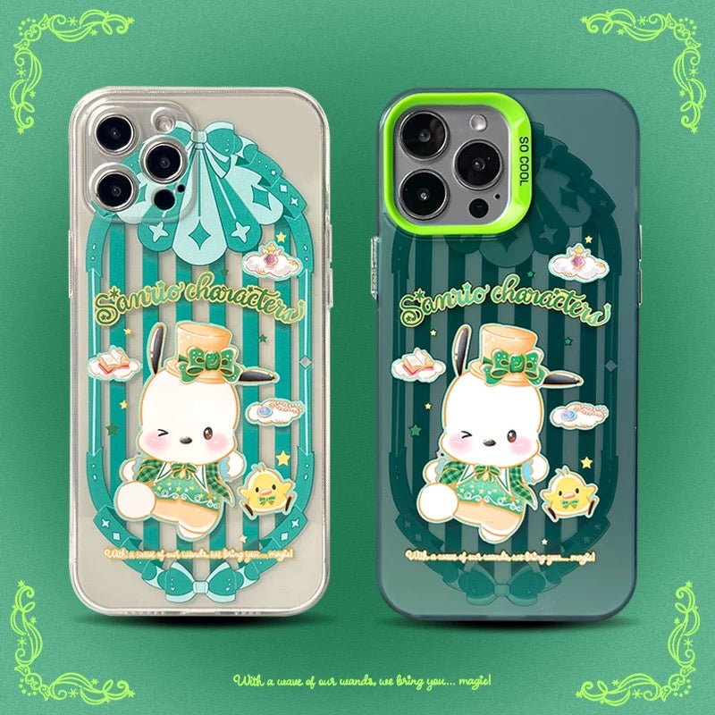 Japanese Cartoon Sanrio Magic School | Pochacco Wizard Laser Colour Clear - iPhone Case 11 12 13 14 15 16 Pro Promax