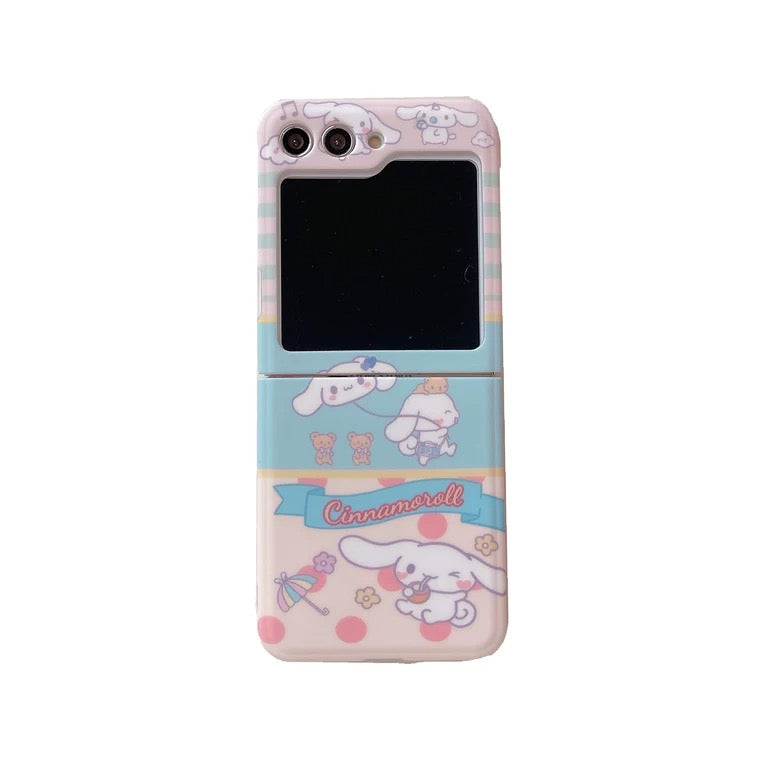 Japanese Cartoon | Pink Monster Candy Cinnamorll - Phone Case Samsung Galaxy Z Flip 3 4 5 W23 Filp