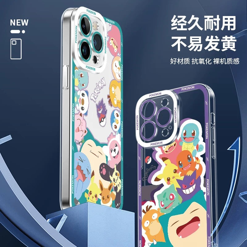 Japan Cartoon Pokemon Be with you Version | All Around you & Smile to you - iPhone Case PLUS SE2 XS XR X 11 12 13 14 15 16 16e 17 17e Pro Promax 12mini 13mini