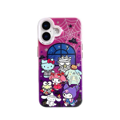 Japanese Cartoon Halloween Party Laser Case | ChiiKawa & Sanrio Group - iPhone Case 11 12 13 14 15 16 16e 17 17e Pro Promax