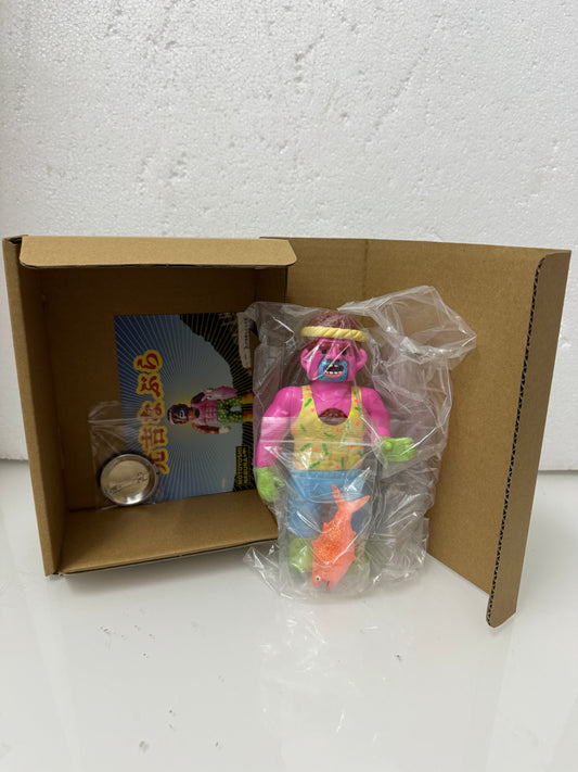 Japan Artist Dehara | Fisherman Hot Pink Neon Version - 50pcs Limited Worldwide Sofubi Figure Soft Vinyl Rare