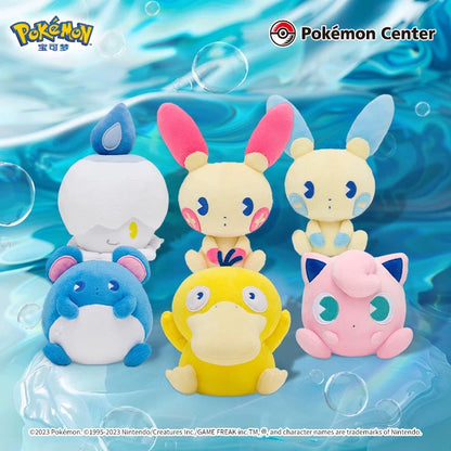 Japan Cartoon Pokemon Center Sode Version | Jigglypuff Psyduck Marill Plusle Minun Litwick - Mascot Plush Doll  Kawaii Decoration