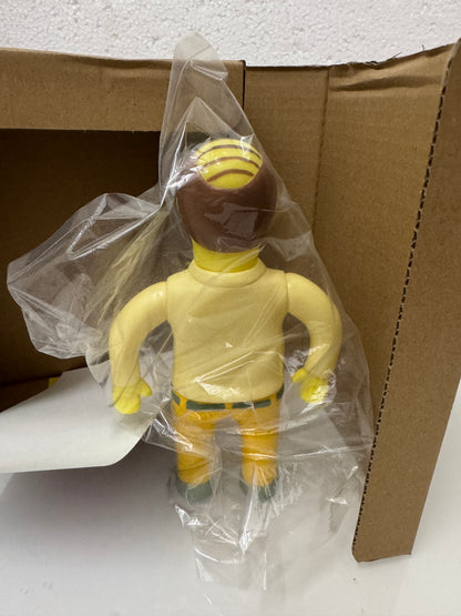 Japan Artist Dehara | Uncle Worker Yellow Neon Version - 50pcs Limited Worldwide Sofubi Figure Soft Vinyl Rare
