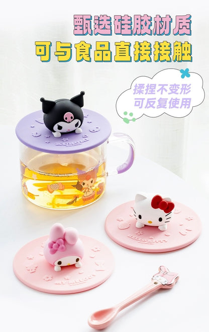 Sanrio 3D Silicone Cup Lid | Hello Kitty My Melody Kuromi Cinnamoroll Pochacco - Kitchenware Kitchen Living Room
