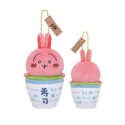 Japan ChiiKawa Sushi Restaurant Serise | ChiiKawa Hachiware Usagi Momonga Kurimanju Rakko Shisa Crab - Mini Plush Doll 10cm Keychain