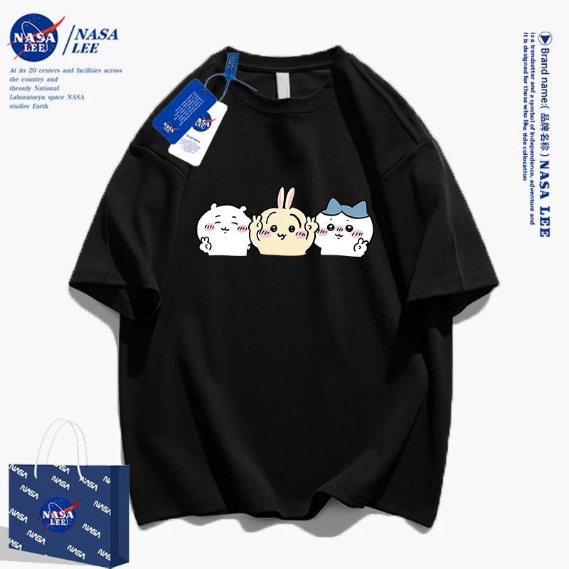 Japanese Cartoon ChiiKawa Casual Style T-Shirt Series | Chiikawa Hachiware Usagi Yeah - Kawaii Fashion Items