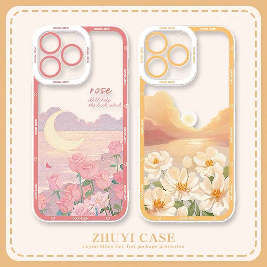 Girlish Fancy Oil Drawing | Pastel World 7 Styles - iPhone Case PLUS SE2 XS XR X 11 12 13 14 15 16 16e 17 17e Pro Promax 12mini 13mini