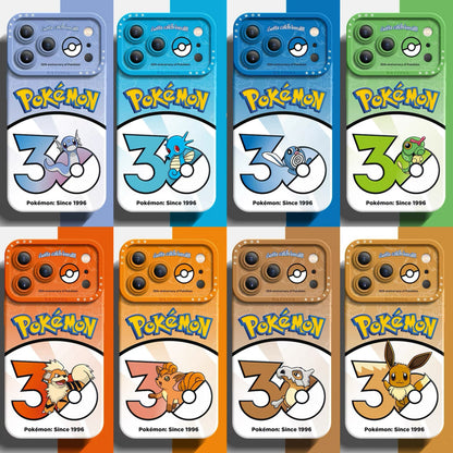 Japanese Cartoon Pokemon Silicone Case Pokemon 30 Anniversary Version Part2 | Dratini Horsea Poliwag Caterpie Growlithe Vulpix Cubone Eevee 8 Styles - iPhone Case PLUS SE2 XS XR X 11 12 13 14 15 16 16e 17 17e Pro Promax 12mini 13mini