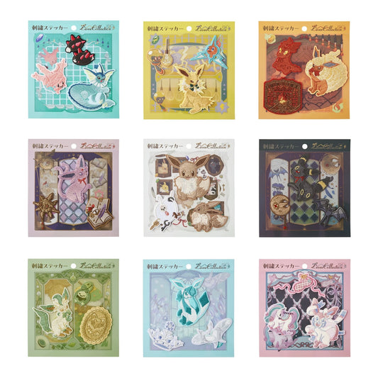 Japan Cartoon Pokemon Eevee Evolution Series Embroidery Sticker | Eevee Vaporeon Jolteon Flareon Espeon Umbreon Leafeon Glaceon Sylveon - Evolve Anime Collectable Kawaii Item