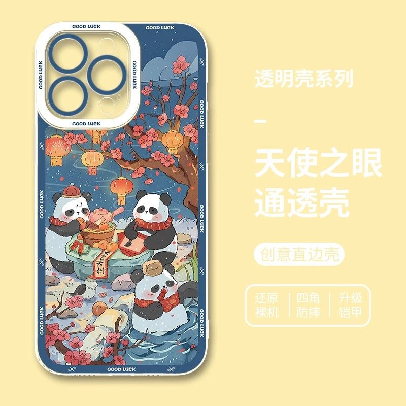 Cute Animal Panda | Season Times - iPhone Case PLUS SE2 XS XR X 11 12 13 14 15 16 16e 17 17e Pro Promax 12mini 13mini