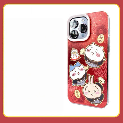 Japanese Cartoon ChiiKawa Happy New Year Laser Case | Kimono & Group 2 Styles - iPhone Case 11 12 13 14 15 16 16e 17 17e Pro Promax