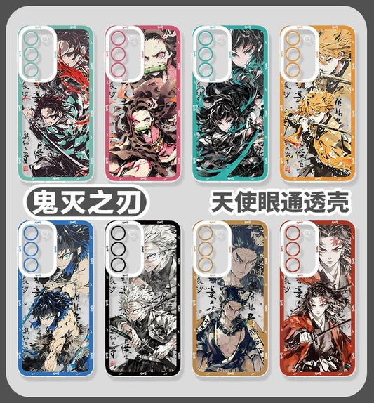 Japanese Anime Kimetsu no Yaiba Demon Slayer Fighting Drawing Style | Tanjiro Nezuko Muichiro Zenitsu Inosuke Sanemi Gyoumei Yoriichi Tsugikuni - Phone Case Samsung Galaxy S26 S25 S24 S23 S22 S21 FE Ultra Edge21 FE Ultra Edge