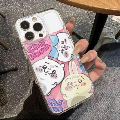 Cute Cartoon ChiiKawa | Sticke on Screen Chiikawa Hachiware Usagi - iPhone Case XR XS X 11 12 13 14 15 Pro Plus Promax