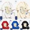 日本の漫画 ちいかわ カジュアルTシャツシリーズ | うさぎアタック前後 - カワイイファッションアイテム