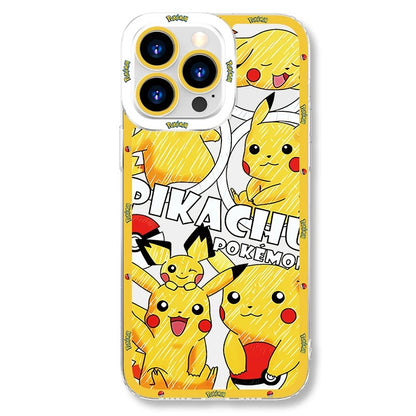 Japan Cartoon Pokemon All Drawing Version | Pikachu Gengar Squirtle Snoriax Psyduck Bulbasaur - iPhone Case PLUS SE2 XS XR X 11 12 13 14 15 16 16e 17 17e Pro Promax 12mini 13mini