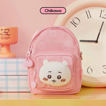 ChiiKawa X Miniso | ChiiKawa Hachiware Usagi Plush Head Mini Shoulder Bag - Kawaii Item Plush Cute Decoration