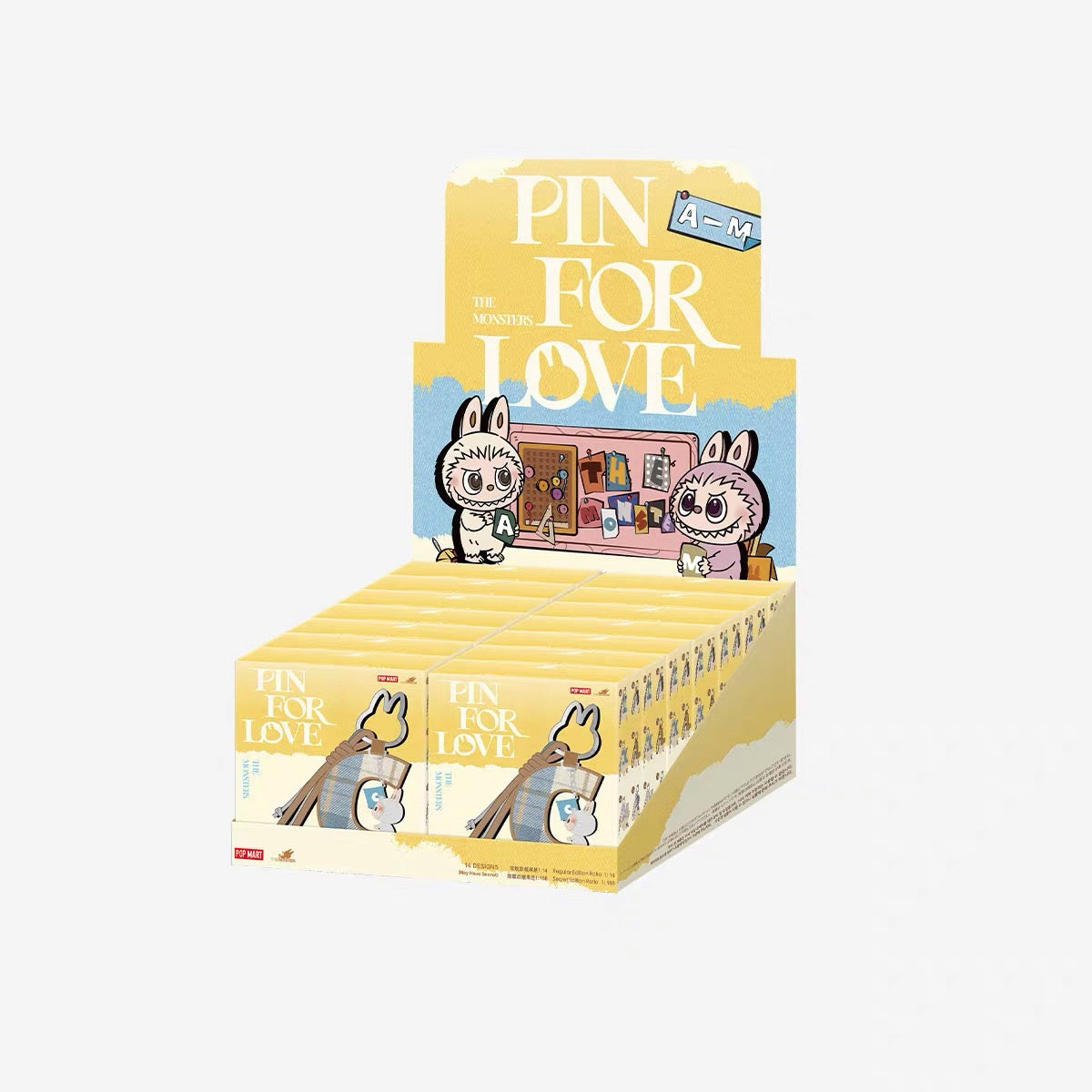 Popmart The Monster Pin For Love Series Limited Edition | Letter Pendant A-M with Pins Keychain - 10cm Kasing Lung Zimomo Labubu Toy Collection