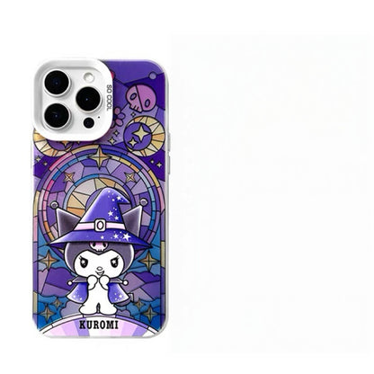 Japanese Cartoon Sanrio Magic Witch Laser Case | Hello Kitty My Melody Kuromi Cinnamoroll Pompompurin Hangydon Bad Badtz Maru 7 Styles - iPhone Case 11 12 13 14 15 16 16e 17 17e 18 Pro Promax