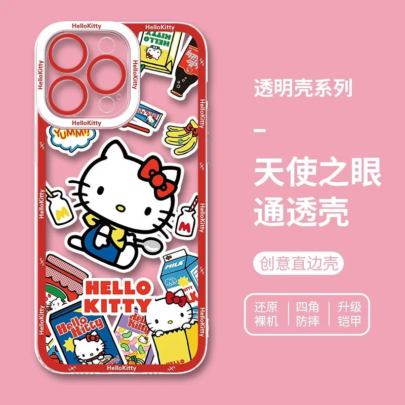 Japanese Cartoon Hello Kitty | Vintage Kitty Red Version - iPhone Case PLUS SE2 XS XR X 11 12 13 14 15 16 16e 17 17e Pro Promax 12mini 13mini