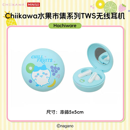 ChiiKawa X Miniso Fruit Market Series Fruit Market  Bluetooth Earphones with Mirror | ChiiKawa Hachiware Usagi - Kawaii Daily Items