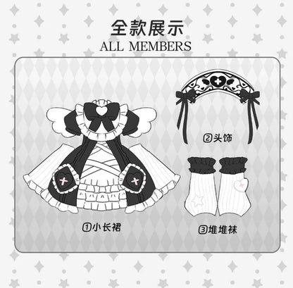 Simon Toys Cosplay Doll Outfits Set Gothic Lolita Series | Black & White Nurse - Original Outfits 1/12 ob11 11cm BJD Doll Ball Joint Doll