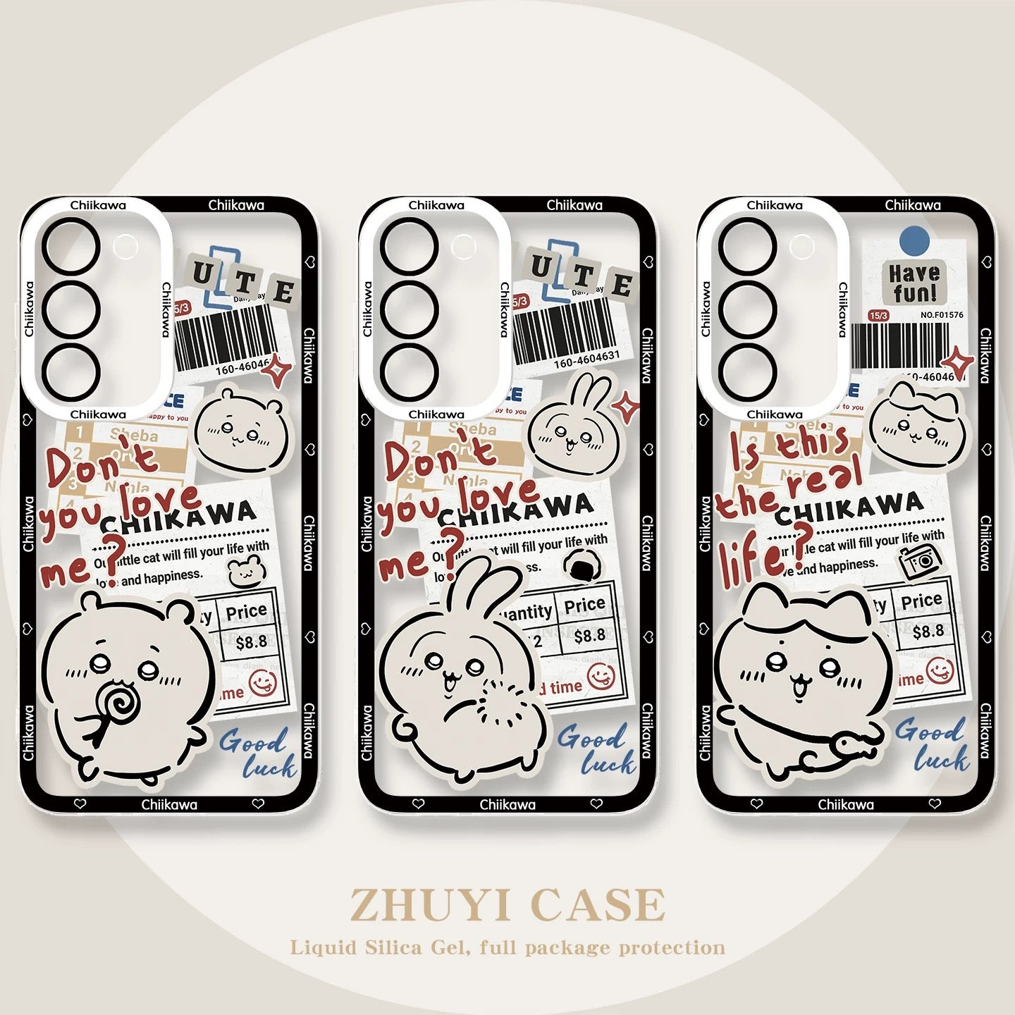 Japanese Cartoon Chiikawa Have Fun Cute Version | Chiikawa Hachiware Usagi Momonga - Phone Case Samsung Galaxy S26 S25 S24 S23 S22 S21 FE Ultra Edge