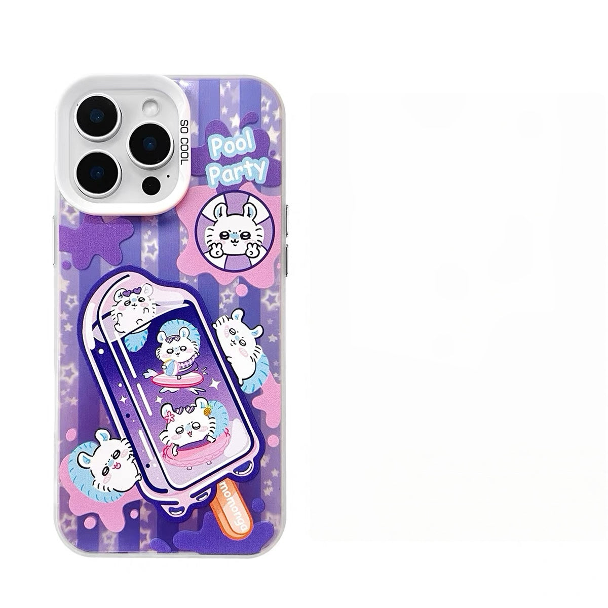 Japanese Cartoon ChiiKawa Summer Ice Bar Laser Case | ChiiKawa Hachiware Usagi Momonga - iPhone Case 11 12 13 14 15 16 16e 17 17e Pro Promax