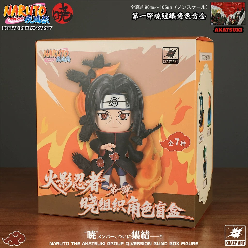 Naruto Ninja The Akatsuki Group Q Version Series Part 1 | Naruto Shippuuden Uchiha Itachi Sasori Deidara Tobi Hoshigaki Kisame Zetsu - Figure Collectable Toys Mystery Blind Box