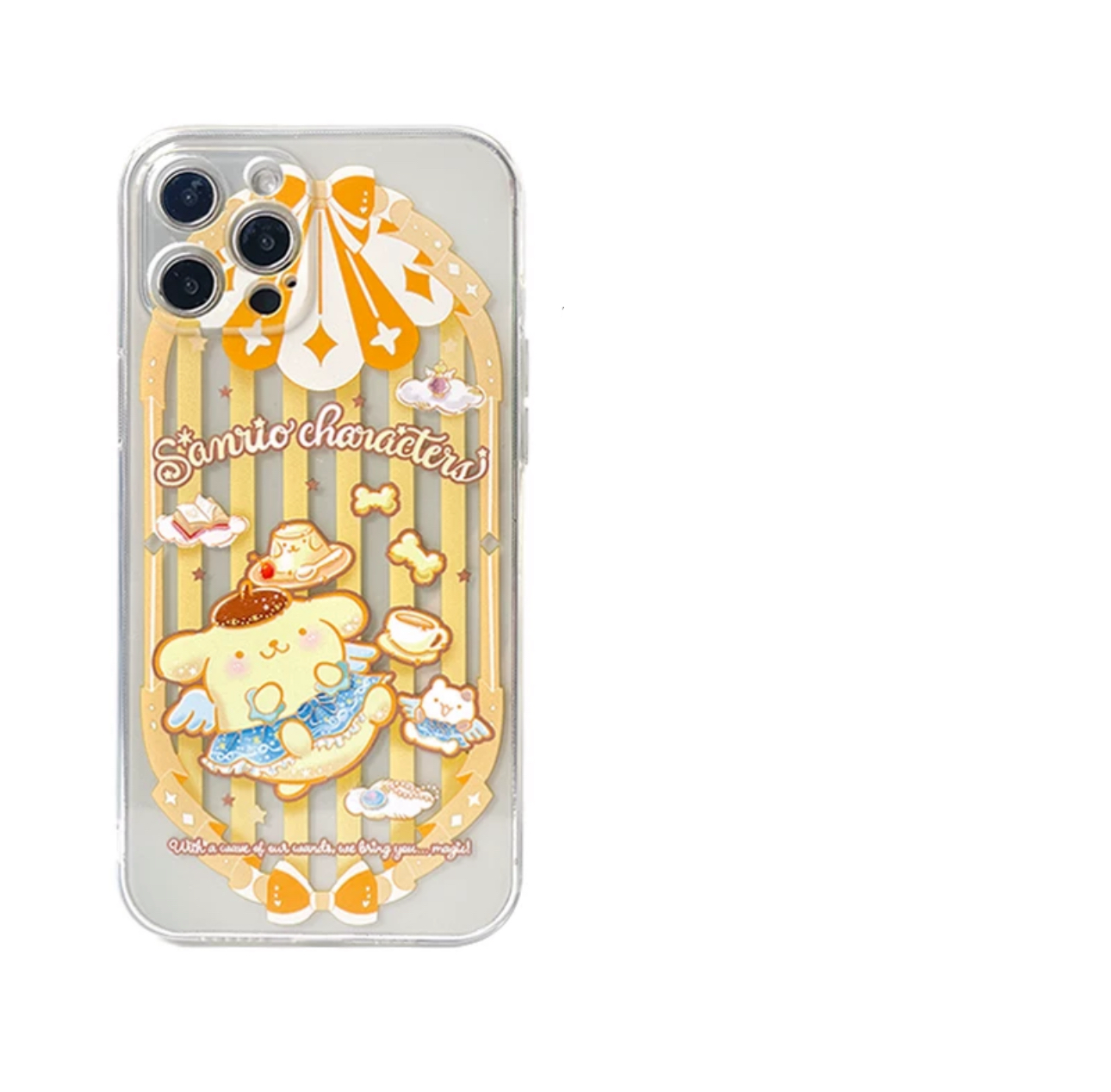 Japanese Cartoon Sanrio Magic School | Pompompurin Wizard Laser Colour Clear - iPhone Case 11 12 13 14 15 16 Pro Promax