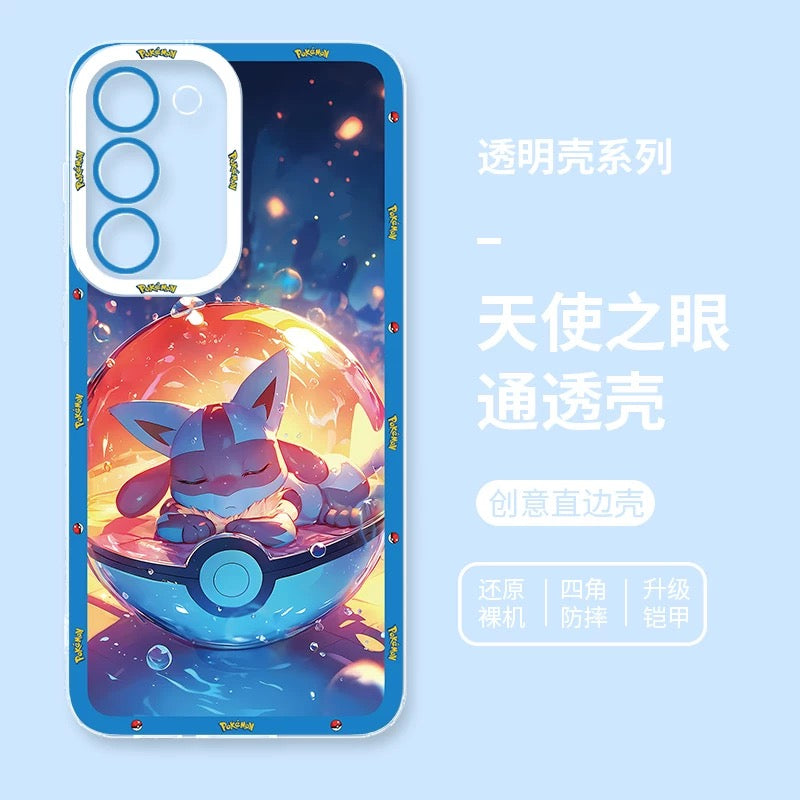 Japan Cartoon Pokemon Sweet Dream in Pokeball | Pikachu Gengar Greninja Squirtle Lucario Bulbasaur - Phone Case Samsung Galaxy S26 S25 S24 S23 S22 S21 FE Ultra Edge