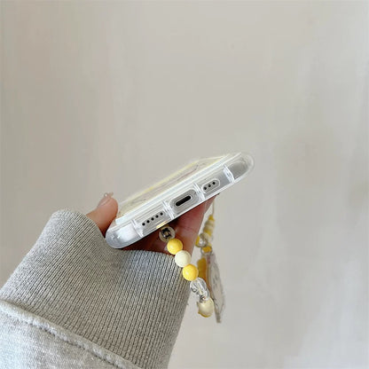 Japanese Cartoon Chiikawa | ChiiKawa Hachiware Usagi Happy Outing with Card Holder & Handle Strap - iPhone Case 11 12 13 14 15 16 17 Pro Promax