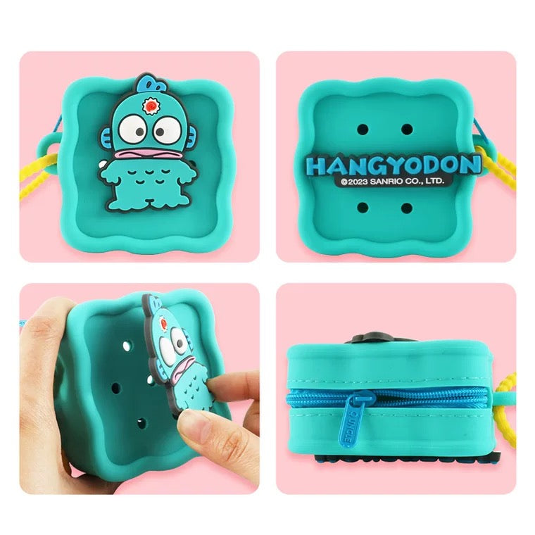 Japan Sanrio Silicone Mini DIY Square Purse Bag | Hello Kitty My Melody Kuromi Cinnamoroll Hangyodon  - Coin Bag Can put in Airpods EarPhone