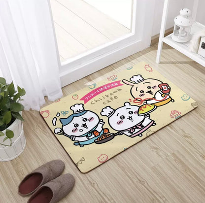 Japanese Cartoon ChiiKawa Soft Floor Mat | Restaurant Cafe Summer Festival ChiiKawa Hachiware Usagi - Kawaii Room Decoration items Cute Things