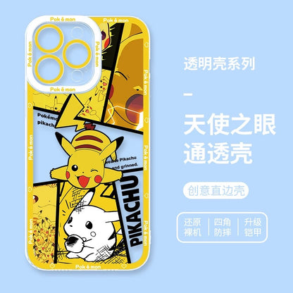 Japan Cartoon Pokemon Street Style | Pikachu Gengar Squirtle - iPhone Case PLUS SE2 XS XR X 11 12 13 14 15 16 16e 17 17e Pro Promax 12mini 13mini