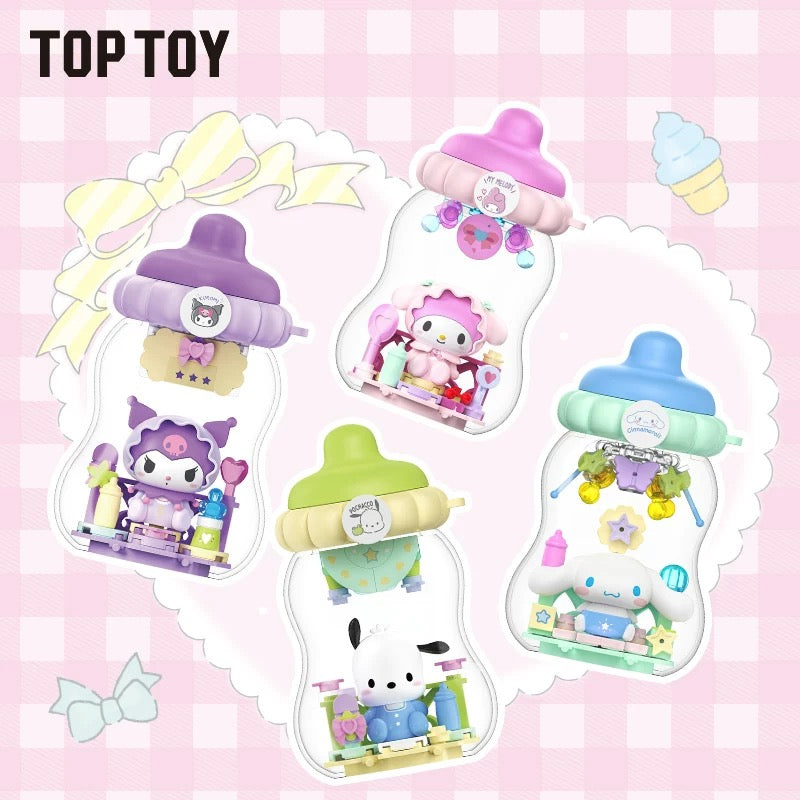 Top Toy x Sanrio Characters Baby Series Milk Bottle Keychain | My Melody Kuromi Cinnamoroll Pochacco -  Building Blocks Toy Collectable Mystery Blind Box