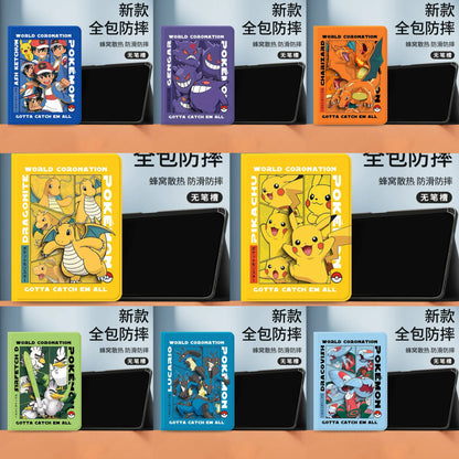 Japanese Cartoon Pokemon Protect Case World Coronation | Ash Ketchum Pikachu Lucario Sirfetchd Dracovish Dragonite Charizard Gengar - iPad Mini 4,5,6,7 / iPad Air / iPad Pro 2025 2024 2022 2021 2020 2018