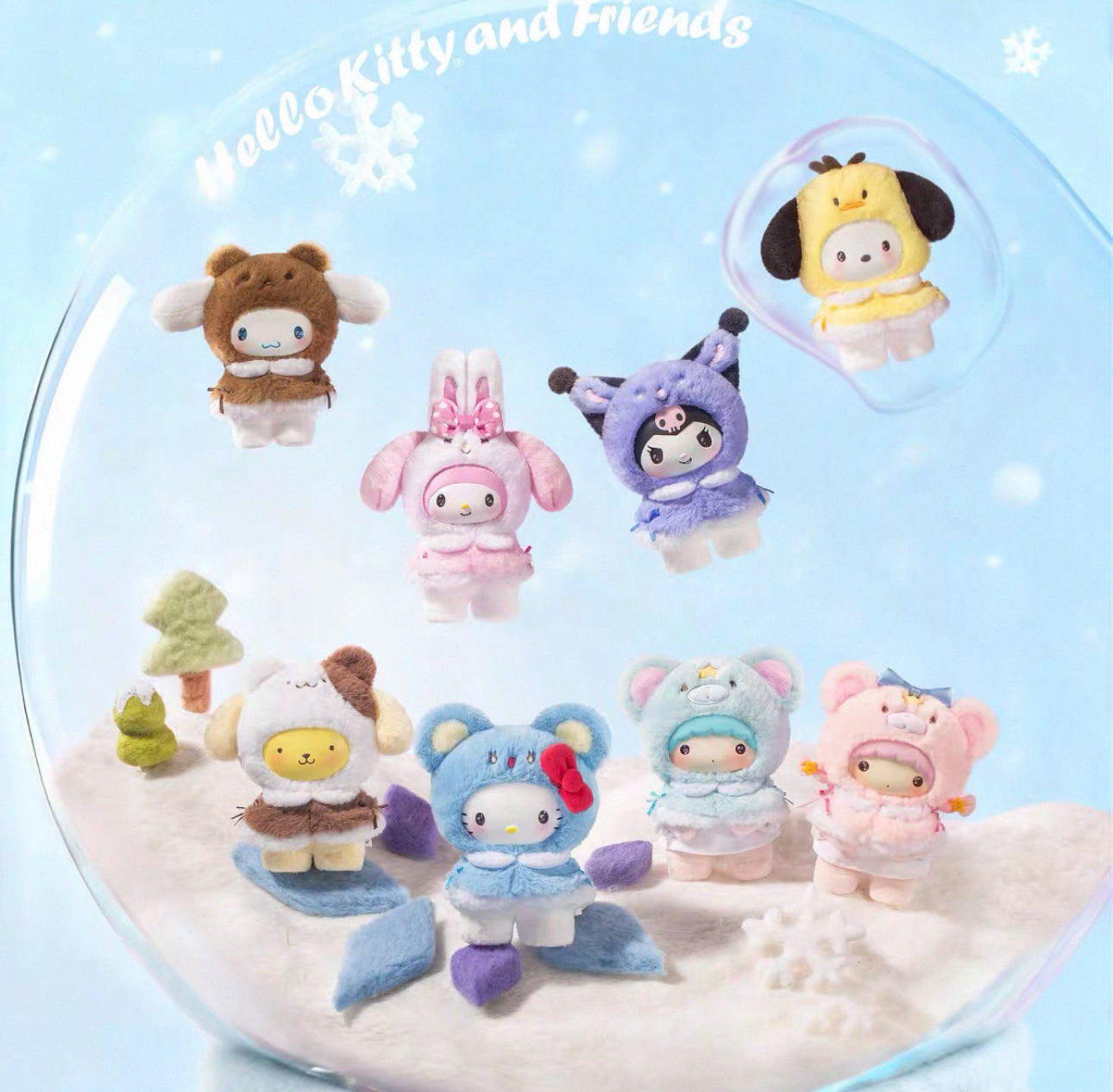 Miniso Sanrio Characters Winter Little Cape with Little Friends | Hello Kitty Little Twin Stars My Melody Kuromi Cinnamoroll Pompompurin Pochacco - Collectable Toys Mystery Blind Box