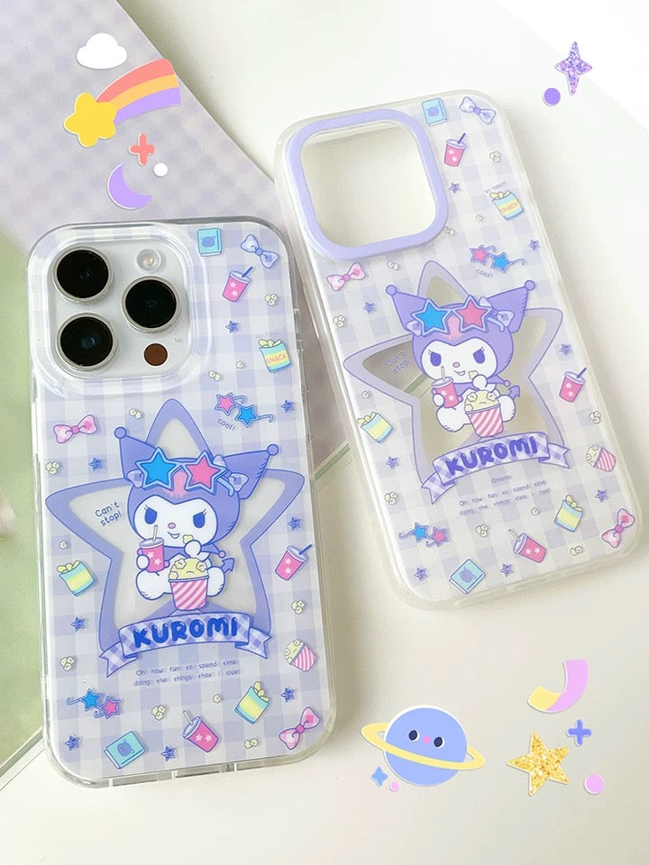 Japanese Cartoon Kuromi with Star Purple Clean Matt iPhone Case 12 13 KawaiiGiftLand Japanese Cartoon Kuromi with Star Purple Clean Matt iPhone Case 12 13 KawaiiGiftLand