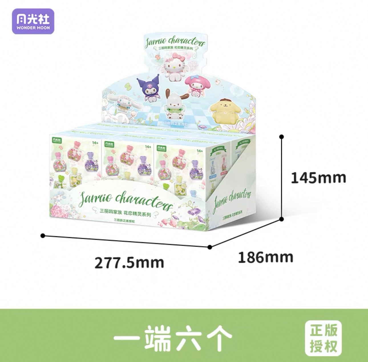 Sanrio Characters The Flower Angel in Perfume Bottle | Hello Kitty My Melody Kuromi Cinnamoroll Pompompurin Pochacco - Building Blocks Toy Collectable Mystery Blind Box with LED Light