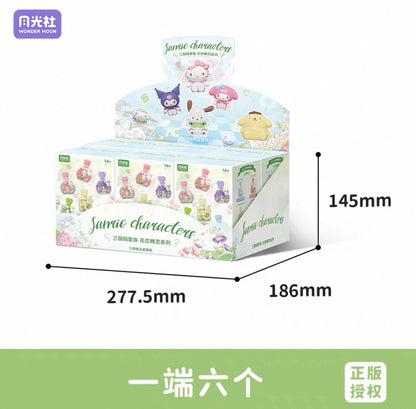 Sanrio Characters The Flower Angel in Perfume Bottle | Hello Kitty My Melody Kuromi Cinnamoroll Pompompurin Pochacco - Building Blocks Toy Collectable Mystery Blind Box with LED Light
