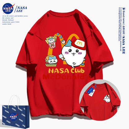 Japanese Cartoon ChiiKawa Casual Style T-Shirt Series | Hachiware FastFood Front & Back - Kawaii Fashion Items