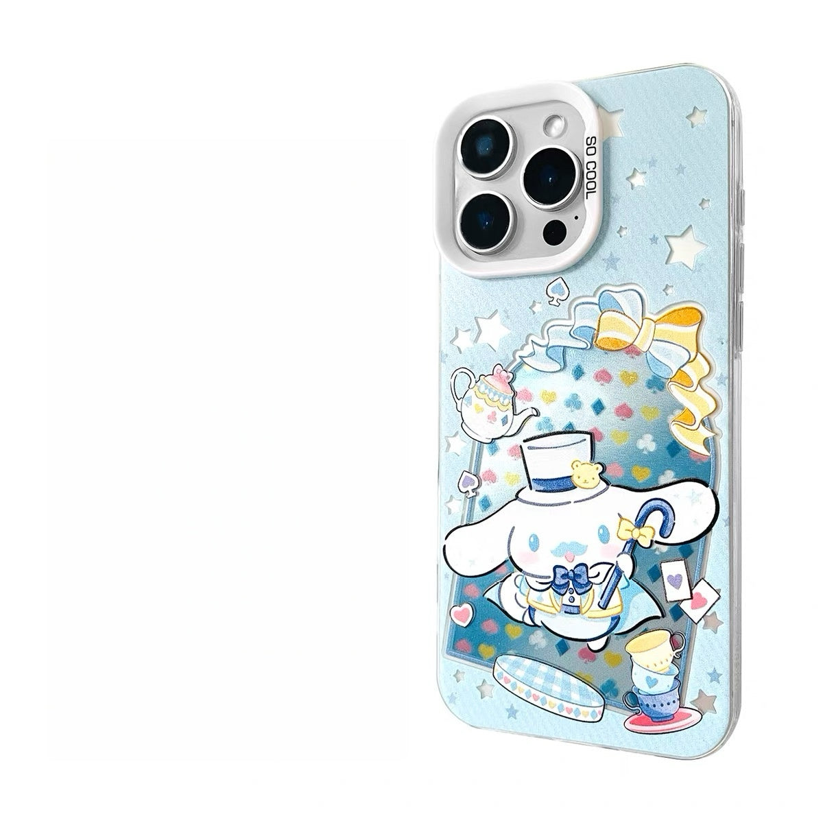 Japanese Cartoon Sanrio Alice In Wonderland Laser Case | Hello Kitty My Melody Kuromi Cinnamoroll Hangyodon Wish Me Mell 6 Styles - iPhone Case 11 12 13 14 15 16 16e 17 17e Pro Promax
