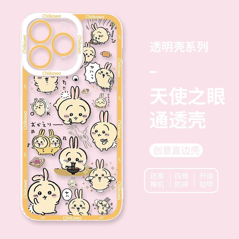 Japanese Cartoon Chiikawa Daily Emo Version | Chiikawa Hachiware Usagi Momonga - iPhone Case PLUS SE2 XS XR X 11 12 13 14 15 16 16e 17 17e Pro Promax 12mini 13mini