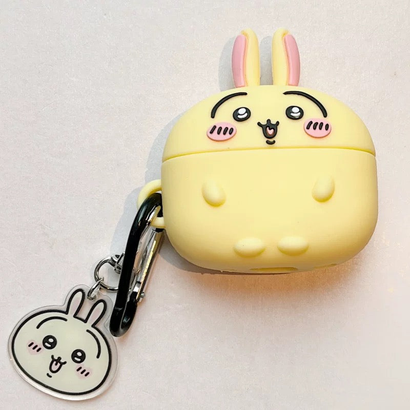 Japanese Cartoon ChiiKawa Silicon Airpods Case with Keychain | Chiikawa Hachiware Usagi - AirPods AirPodsPro AirPods3 Airpods4 Case