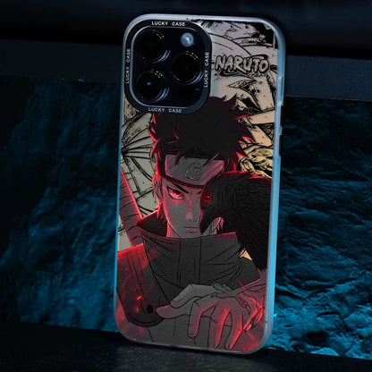 Japanese Anime Naruto Ninja | Laser Itachi with Crow - iPhone Case 7 8 PLUS SE2 XS XR X 11 12 13 14 15 16 Pro Promax SE3 SE2