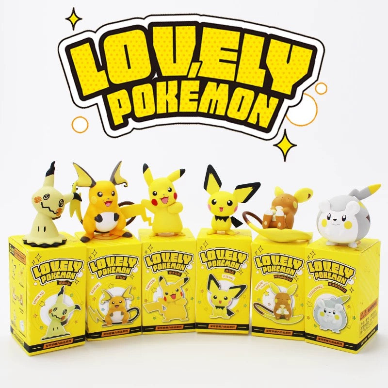 Japan Cartoon Pokemon Lovely Pokemon Series Part 1 | Pikachu Pichu Raichu Alolan Raichu Mimikyu Togedemaru - Figure Kawaii Decoration