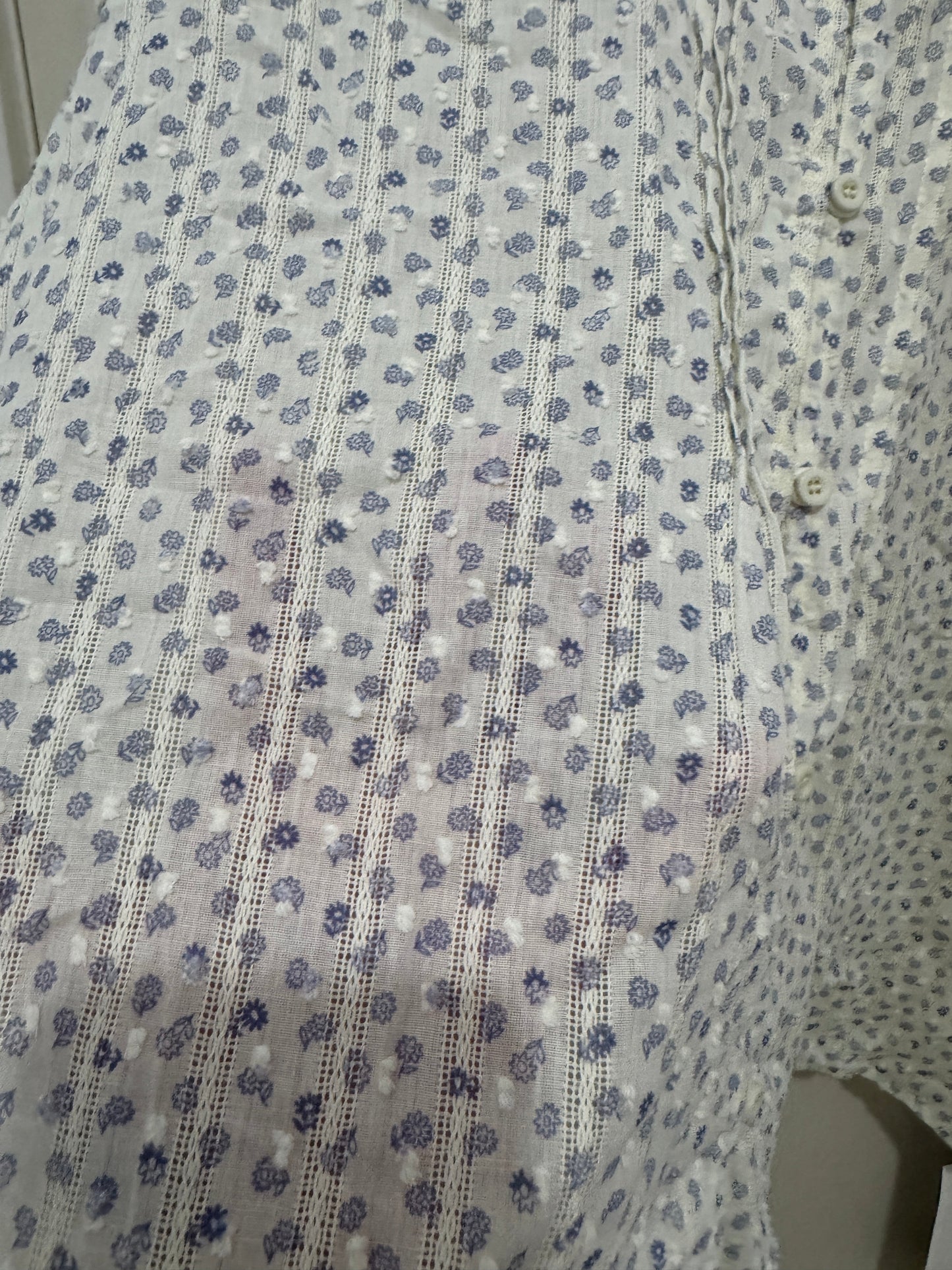 Japanese Fashion Cute Style Shirt Series | Mori Blue Flower White Shirt - Kawaii Fashion Item