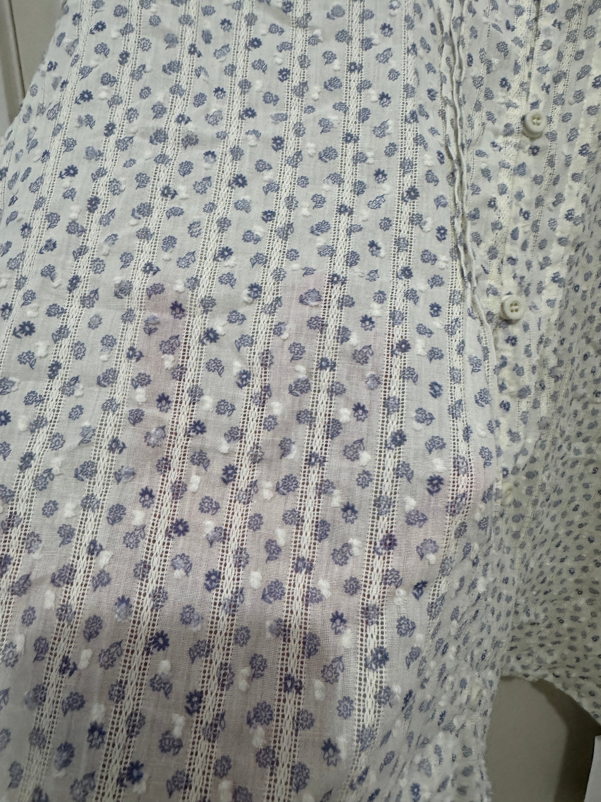 Japanese Fashion Cute Style Shirt Series | Mori Blue Flower White Shirt - Kawaii Fashion Item